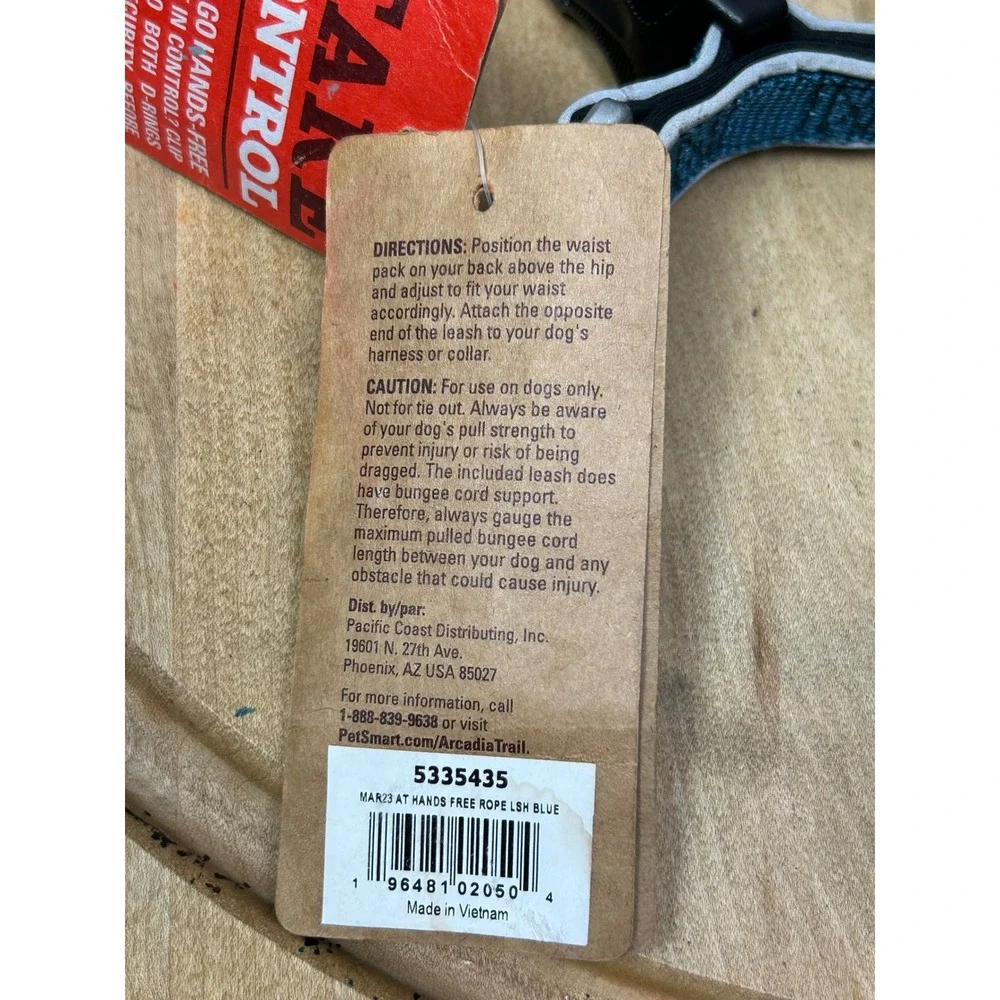 Arcadia Trail Hands-Free Leash Unisex 4ft Blue Hands‎ Free Rope Reflective NEW